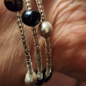 Real Pearls on Memory Wire - Bracelet